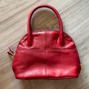 Vintage Leather Liz Claiborne Red Handbag